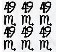 C568 12Pcs Happy 49th and Scorpio Birthday Cake Topper, Black Acrylic 49th Birthday Constellation Scorpio Cupcake Picks, Cheers to 49 Years Old, October November Birthday Cake Decorations