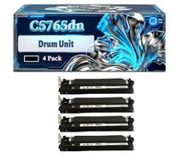 C5765dn Drum Unit Compatible for Dell 5130cdn C5765dn Printers, With Chip Large Capacity 50000 Pages (4 Pack Black)