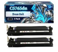 C5765dn Drum Unit Compatible for Dell 5130cdn C5765dn Printers, With Chip Large Capacity 50000 Pages (2 Pack Black)