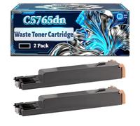 C5765dn Waste Toner Cartridge Compatible for Dell 5130cdn C5765dn Printers, With Chip Large Capacity 25000 Pages (2-Pack Black)