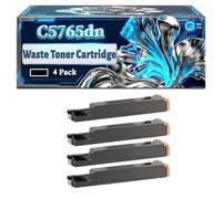 C5765dn Waste Toner Cartridge Compatible for Dell 5130cdn C5765dn Printers, With Chip Large Capacity 25000 Pages (4 Pack Black)