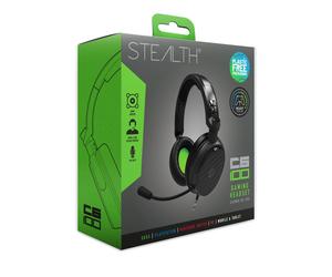 C6-100 Black & Green Over Ear Gaming Headset PS4/PS5, XBOX, Nintendo Switch, PC with Flexible Mic, 3.5mm Jack, 1.5m Cable, Lightweight, Comfortable