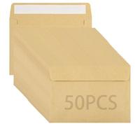 C6 80gsm Kraft Self-Seal Envelopes, 50 Pack 162x114mm Brown Natural Paper No Window - for Business, Crafts & Bulk Mailing C6BR50