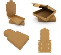 C6 A6 Large Letter Postal Boxes 112 x 163 x 20 mm Brown PiP Shipping Boxes Pack, Corrugated Cardboard Mailer, Quick Fold Tab Lock, Fits A6 Items for Mailing & E-commerce By Kavya Global (50)