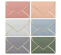 C6 Envelopes, 30-Count Coloured Envelopes for A6 Cards, Invitations & Notes, 114 x 162 mm, Ideal for Weddings, Birthdays & Thank You Cards, 6 Morandi Colours with Gold Trim