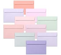 C6 Envelopes, 50-Count Coloured Envelopes for A6 Cards, Invitations & Notes, 114 x 162 mm, Ideal for Weddings, Birthdays & Thank You Cards, 10 Dreamy Pastel Colours