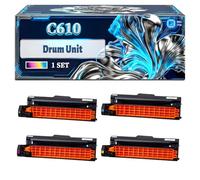 C610 Drum Unit Compatible for Okidata OKI C610 C610dn C610DTN Printers, With Chip Large Capacity 20000 Pages (4-Pack BK/C/M/Y)