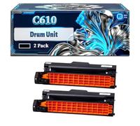 C610 Drum Unit Compatible for Okidata OKI C610 C610dn C610DTN Printers, With Chip Large Capacity 20000 Pages (2 Pack Black)