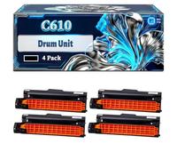 C610 Drum Unit Compatible for Okidata OKI C610 C610dn C610DTN Printers, With Chip Large Capacity 20000 Pages (4 Pack Black)