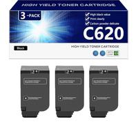 C620 Toner Cartridge Extra High Yield Compatible for Xerox VersaLink C620 C625 Printers, Clear and Sharp,Black-3 pack