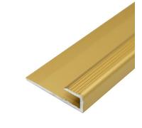 C63 Anodised Aluminium Lvt U Edging Profile Threshold For 5mm Flooring - Gold, 0.9M