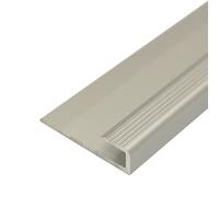 C63 Anodised Aluminium LVT U Edging Profile Threshold for 5mm Flooring - Silver, 2.7m