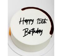 C648 Happy 15th Birthday Cake Topper, Black Men/Women 15th Toppers, 15th Anniversary Party Cake Decorations, Cheers to 15 Years Old Birthday Party Supplies