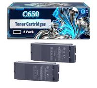 C650 Toner Cartridges Compatible for Okidata OKI C650 C650dn Printers, With Chip Large Capacity 8000 Pages (2 Pack Black)