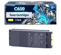 C650 Toner Cartridges Compatible for Okidata OKI C650 C650dn Printers, With Chip Large Capacity 8000 Pages (1 Pack Yellow)