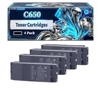 C650 Toner Cartridges Compatible for Okidata OKI C650 C650dn Printers, With Chip Large Capacity 8000 Pages (4 Pack Black)