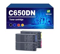 C650DN Toner Cartridge Compatible For OKI C650DN Printers, Yield Up To 7000/ 6000 Pages,4 colors-1 Set