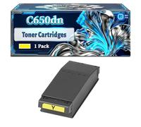 C650dn Toner Cartridges Compatible for Okidata OKI C650 C650dn Printers, With Chip Large Capacity 22000 Pages (1 Pack Yellow)