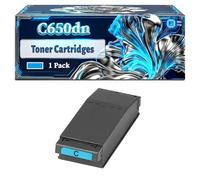 C650dn Toner Cartridges Compatible for Okidata OKI C650 C650dn Printers, With Chip Large Capacity 22000 Pages (1 Pack Cyan)