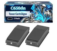 C650dn Toner Cartridges Compatible for Okidata OKI C650 C650dn Printers, With Chip Large Capacity 22000 Pages (2 Pack Black)