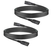 C7 to C8 extension lead 1.8m, 2 pack Figure 8 Power Lead IEC320 C7 to C8 Extension Power Cable Male to Female Mains Power Connector Cord for TV, PS5, Xbox Series, More