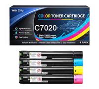 C7020 C7025 C7030 Toner Cartridge with Chip Replacement Compatible for Xerox 106R03737 106R03738 106R03739 106R03740 Work with Versalink C7020 C7025 C7030