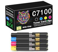 C7100 Series Toner Cartridge 006R01824 006R01825 006R01826 006R01827 Compatible for Xerox VersaLink C7120 C7125 C7130 Printer (31,000 Page Yield),4Pack