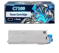 C7100 Toner Cartridge Compatible for Okidata OKI C7100 C7300 C7300 V2 C7350 C7500 Printers, With Chip Large Capacity 10000 Pages (1 Pack Black)