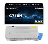 C710N Toner Cartridge, Compatible 44318608 44318607 44318606 44318605 | for OKI C710N C710DN C710DTN C711N C711DN C711DTN Printer,Yellow-1 Pack