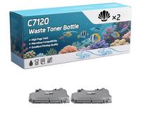 C7120 Waste Toner Bottle Compatible for Xerox VersaLink C7120 C7125 C7130 Printers, High-Definition Printing Effect with Chip, 40000 Pages (2-Pack Black)