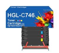 C746 Toner Cartridges Replacement C746A1KG C746A1CG C746A1MG C746A1YG for Lexmark C746 C746dn C746dtn C746n C748 C748de C748dte C748e Printers,C746-4Color