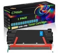 C746dn Compatible for Lexmark Toner Cartridge with Chip C746dn C746dtn C746n C748de C748dte Printers (1 Pack Cyan)