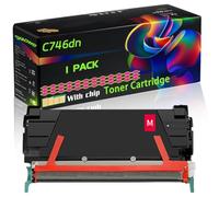 C746dn Compatible for Lexmark Toner Cartridge with Chip C746dn C746dtn C746n C748de C748dte Printers (1 Pack Magenta)