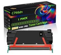 C746dn Compatible for Lexmark Toner Cartridge with Chip C746dn C746dtn C746n C748de C748dte Printers (1 Pack Black)