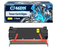 C746DN Toner Cartridges Compatible for Lexmark C746dn C746dtn C746n C748de C748dte C748e Printers, With Chip Large Capacity 22000 Pages (1 Pack Yellow)