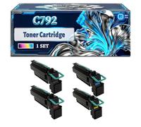 C792 Toner Cartridge Compatible for Lexmark C792de C792dhe C792dte C792E Printers, With Chip Large Capacity 20000 Pages (4-Pack BK/C/M/Y)