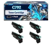 C792 Toner Cartridge Compatible for Lexmark C792de C792dhe C792dte C792E Printers, With Chip Large Capacity 20000 Pages (4 Pack Black)