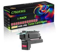 C792A1KG Compatible for Lexmark Toner Cartridges with Chip C792de C792dhe C792dte C792E X792de Printers (1 Pack Magenta)