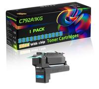 C792A1KG Compatible for Lexmark Toner Cartridges with Chip X792dtfe X792dtme X792dtpe Printers (1 Pack Cyan)