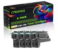 C792A1KG Compatible for Lexmark Toner Cartridges with Chip X792dtfe X792dtme X792dtpe Printers (4 Pack Black)