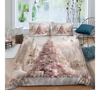 C7N2I8F4T Pastel castle Christmas bedding teens gift | Soft, Fade Resistant, Hidden Zipper, All Season, Machine Washable Double（200x200cm）