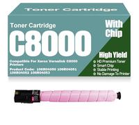 C8000 Color Toner Cartridges Compatible 106R04050 106R04051 106R04052 106R04053 Toner High Yield High Capacity for Xerox Versalink C8000 Printers,Magenta-C8000