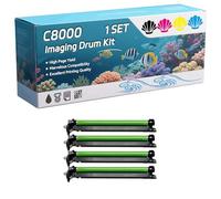 C8000 Imaging Drum Kit Compatible for Xerox VersaLink C8000C 8000W C9000 Printers, High-Definition Printing Effect with Chip, 29000 Pages (4-Pack BK/C/M/Y)