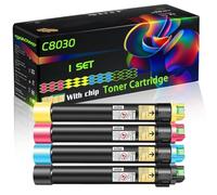 C8030 Compatible for Xerox Toner Cartridge with Chip AltaLInk C8045F C8055 C8055F C8070 Printers (4-Pack BK/C/M/Y)