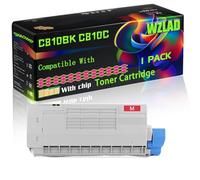 C810BK C810C C810M C810BK Compatible for Okidata OKI Toner Cartridge with Chip Oki C810dn C830dn Printers (1 Pack Magenta)