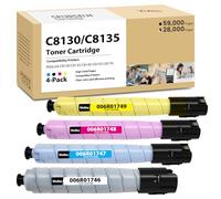 C8130 Toner Cartridge 4-Pack(Black Cyan Magenta Yellow) Replacement for Xerox 006R01746 006R01747 006R01748 006R01749 Toner Cartridge Works with AltaLink C8130 C8135 C8145 C8155 C8170 Printer Ink