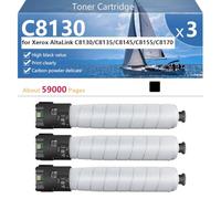 C8130 Toner Cartridge Extra High Yield Compatible for Xerox AltaLink C8130 C8135 C8145 C8155 C8170 Printers, Clear and Sharp ,Black-3 pack