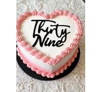 C819 Acrylic Thirty Nine Birthday Cake Topper, Happy 39th Birthday Cake Decor, Black Birthday Cake Topper, Funny 39th Birthday Party Decorations For Women Men