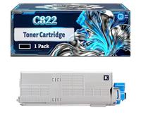 C822 Toner Cartridge Compatible for Okidata OKI C822 C822dn C822n Printers, With Chip Large Capacity 7000 Pages (1 Pack Black)