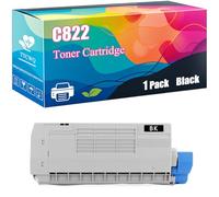 C822 Toner Cartridge Compatible with Okidata OKI C822 Printers, High-Yield Ideal for High-Volume Printing (Black)
